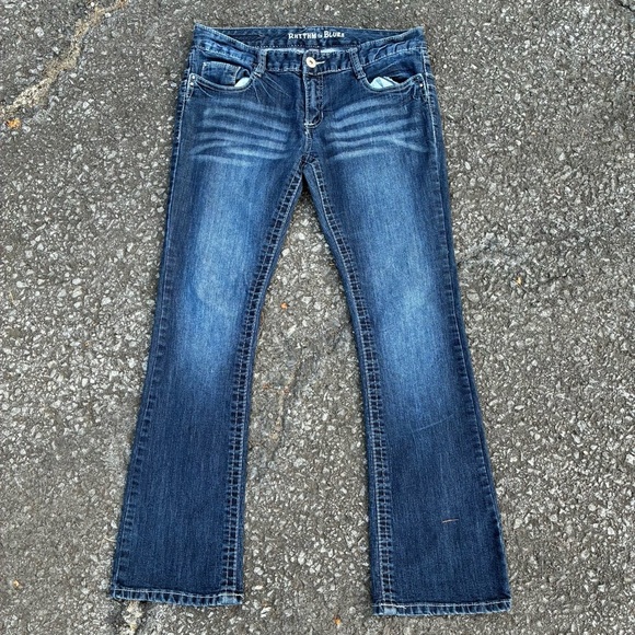 Rhythm In Blues Y2K Low Rise Bootcut Jeans Size 8 Short - Picture 1 of 5